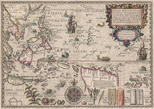 Antique map of the Spice Islands by Plancius