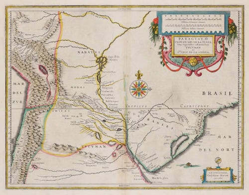 Antique map of Paraguay by Willem Blaeu