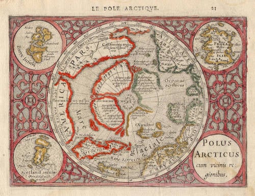 Antique map of the North Pole by Jodocus Hondius I