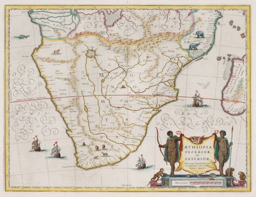 Antique map of South Africa by Willem Blaeu