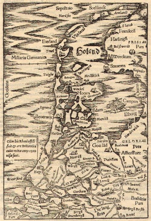 Antique map of Holland by Münster