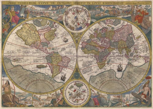 Antique map of the world by Plancius