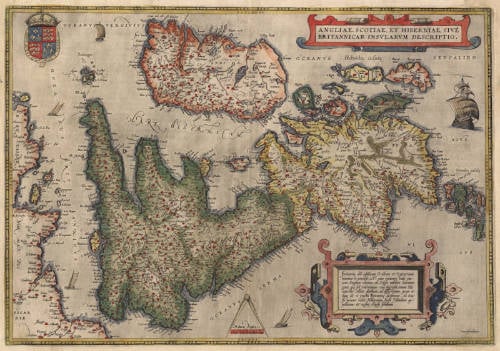 Antique map of the British Isles by Ortelius