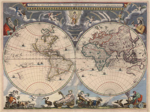 Antique map of the World by Joan Blaeu