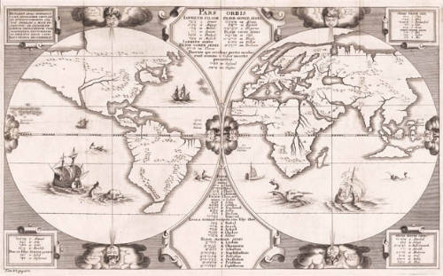 Antique map of the World by Benedictus Arias Montanus