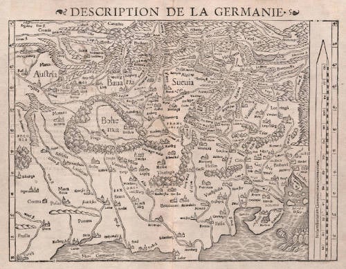 Antique map of Germany by Sebastian Münster