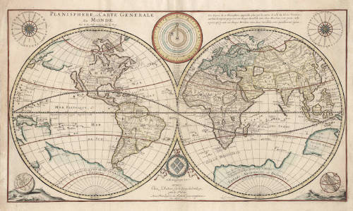Antique map of the World by Pierre Du Val