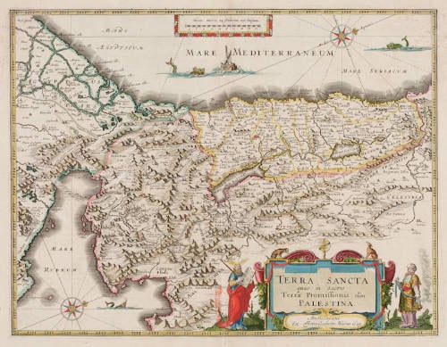 Antique map of Holy Land by Willem Blaeu
