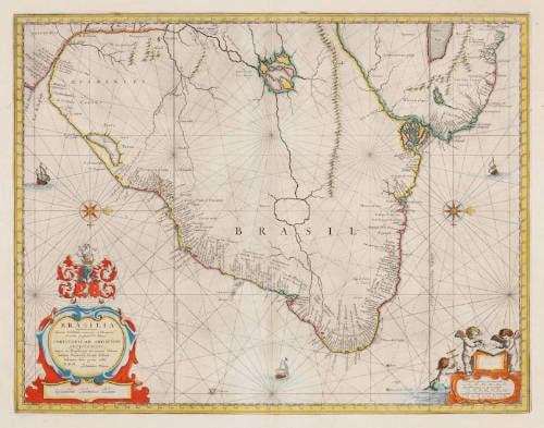 Antique map of Brazil by Joan Blaeu