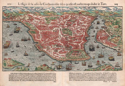 Antique map of Constantinopel by Münster