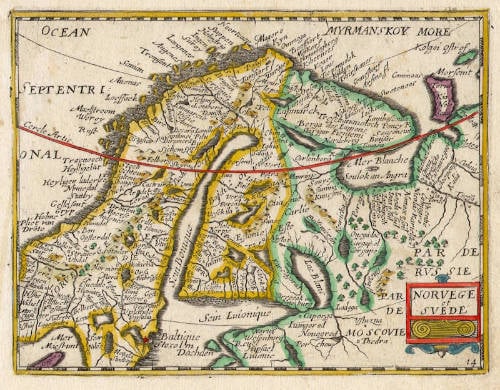 Antique map of Scandinavia by Jollain