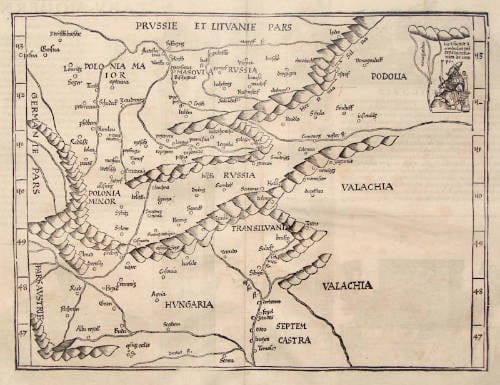 Antique map of Eastern Europe by Fries / Waldseemüller