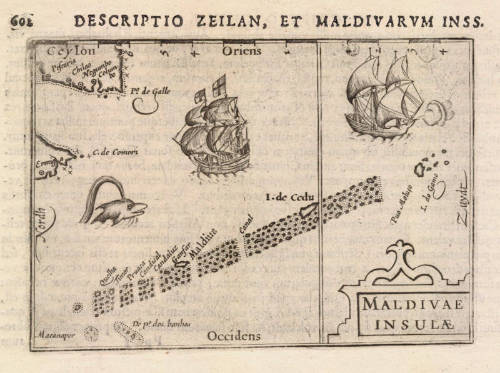 Antique map of Maldives by Langenes