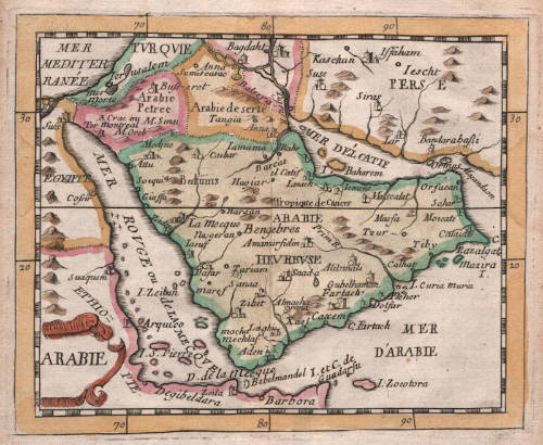 Antique map of Arabia by Pierre Du Val
