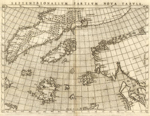 Antique map of Northern Atlantic by Ruscelli