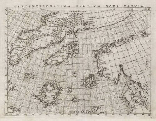 Antique map of Northern Atlantic by Ruscelli