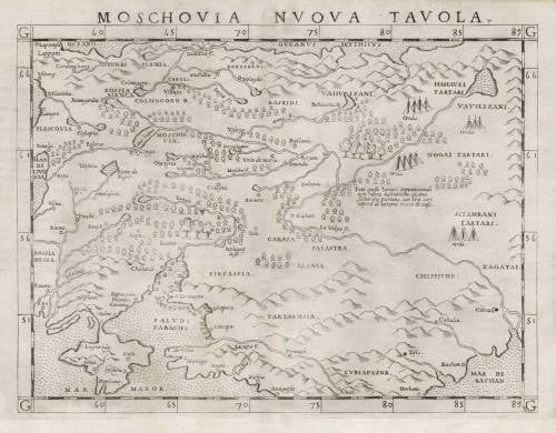 Antique map of Russia by Ruscelli / Gastaldi