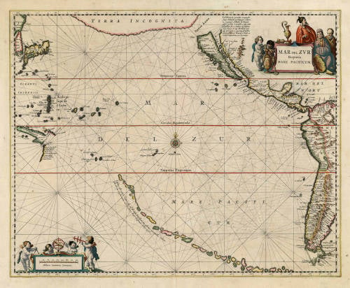 Antique map of the Pacific by Janssonius