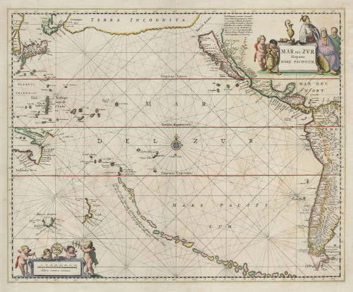 Antique map of the Pacific by Janssonius