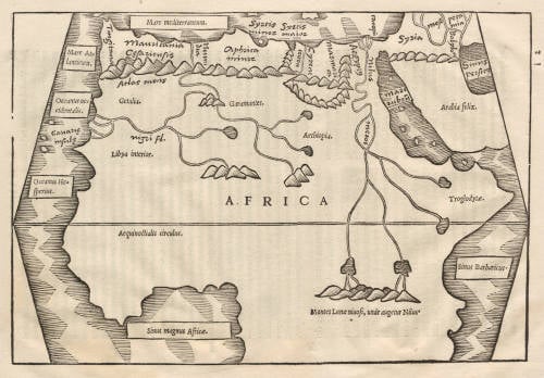 Antique map of Africa by Solinus / Münster / Ptolemy
