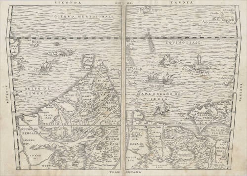 Antique map of Indian Ocean by Ramusio / Gastaldi