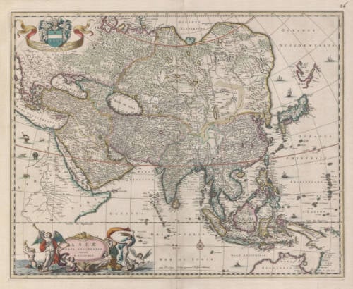 Antique map of Asia by Visscher