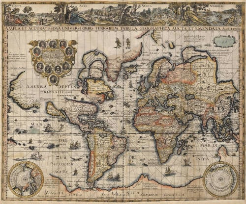 Antique map of the World by Verbiest