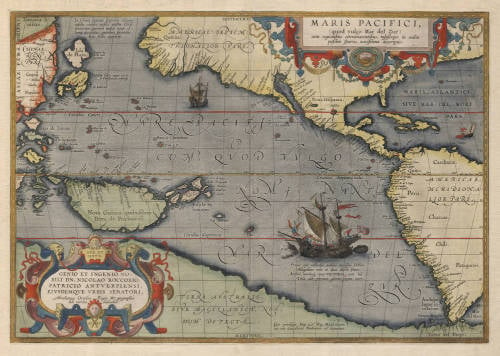 Antique map of the Pacific by Ortelius