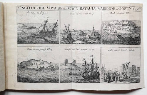 Antique map of the Shipwreck of the Batavia by François Pelsaert