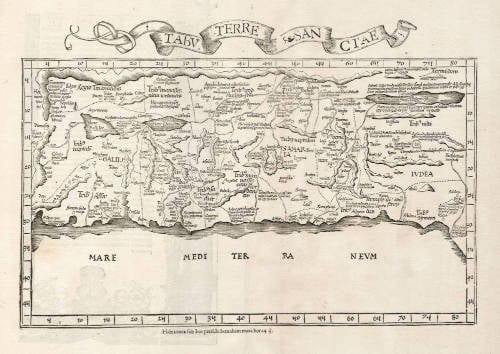 Antique map of the Holy Land by Fries / Waldseemüller