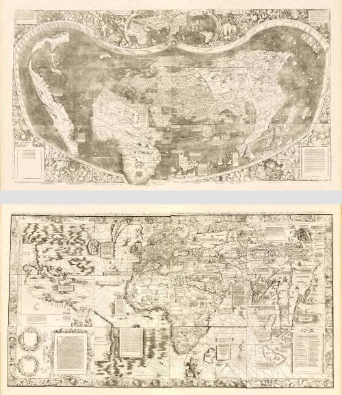 Antique map of World by Fischer after Waldseemüller