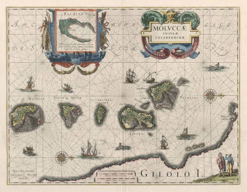 Antique map of Moluccas by Blaeu