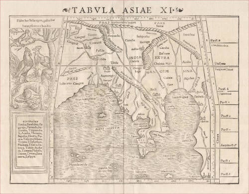 Antique map of South East Asia by Münster / Ptolemy