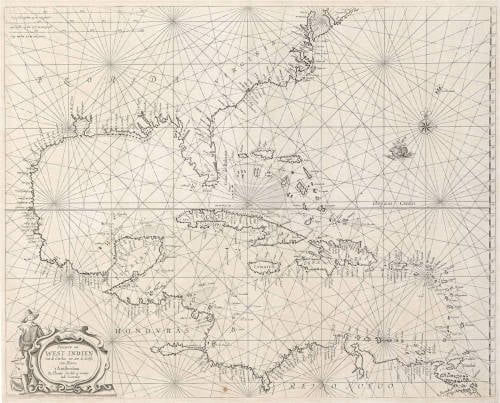Antique map of West Indies by Jacobsz