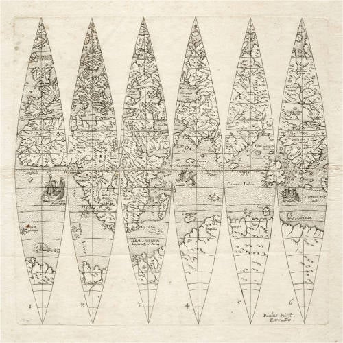 Antique map of the World by Johann Oterschaden