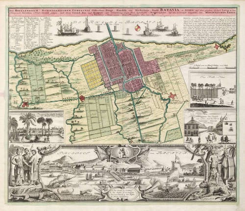 Antique map of Batavia by Homann