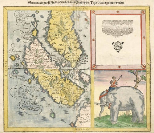 Antique map of Sumatra, Sunda, Singapore and Malaysia