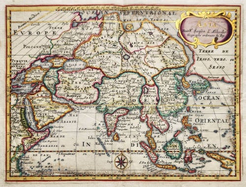 Antique map of Asia by Sanson