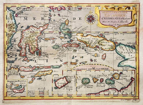 Antique map of the Moluccas by Sanson