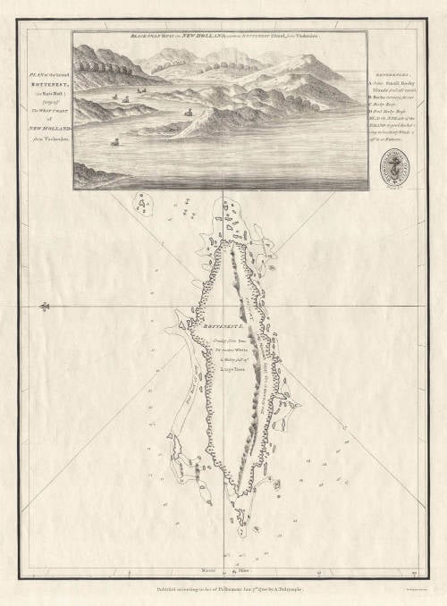 Antique map of Rottnest / Swan River by Dalrymple / van Keulen