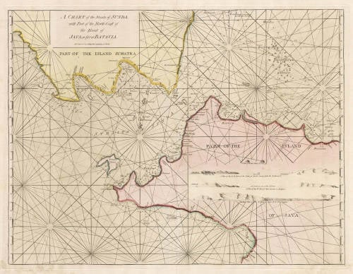 Antique map of Sunda Strait and Krakatao by Samuel Dunn