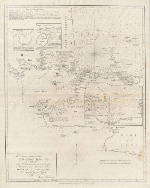 Antique map of Sunda Strait and Batavia Roads by James Horsburgh