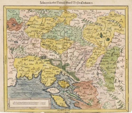 Antique map of Croatia by Münster