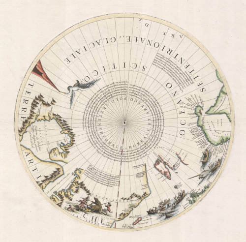Antique map of the North Pole by Coronelli