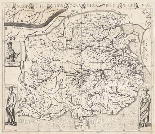Antique map of China by de Bry