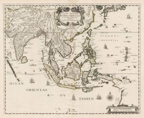Antique map of South East Asia by Pierre Mariette