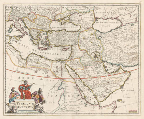 Antique map of the Middle East by de Wit