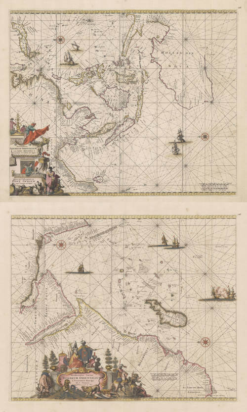 Antique map of the Indian Ocean, China, Japan, Southeast Asia and Australia by de Wit