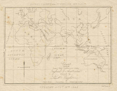 Antique map of Australia by Thomas Waghorn
