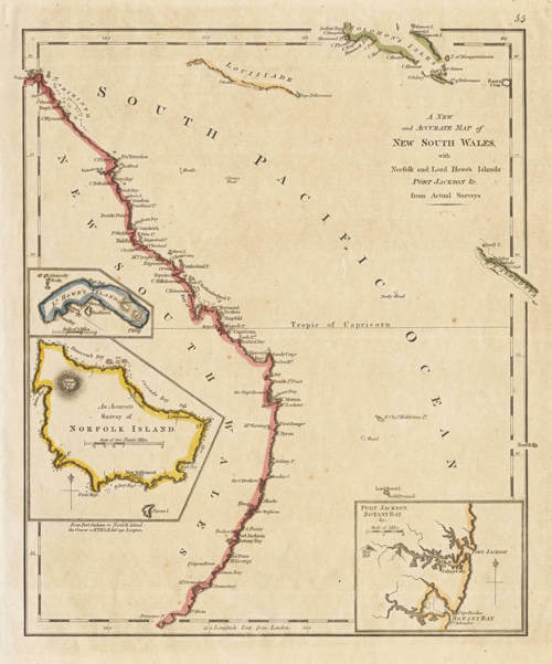 Antique map of New South Wales by Carey